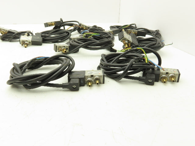 SMC NVK3120-3D-01T 4-Way Single Solenoid Piloted Valve 24V 1/4" NPTF 	Lot of 11