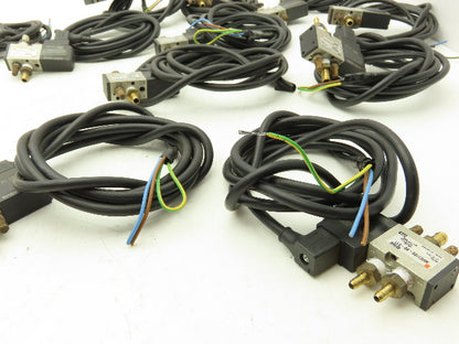 SMC NVK3120-3D-01T 4-Way Single Solenoid Piloted Valve 24V 1/4" NPTF 	Lot of 11