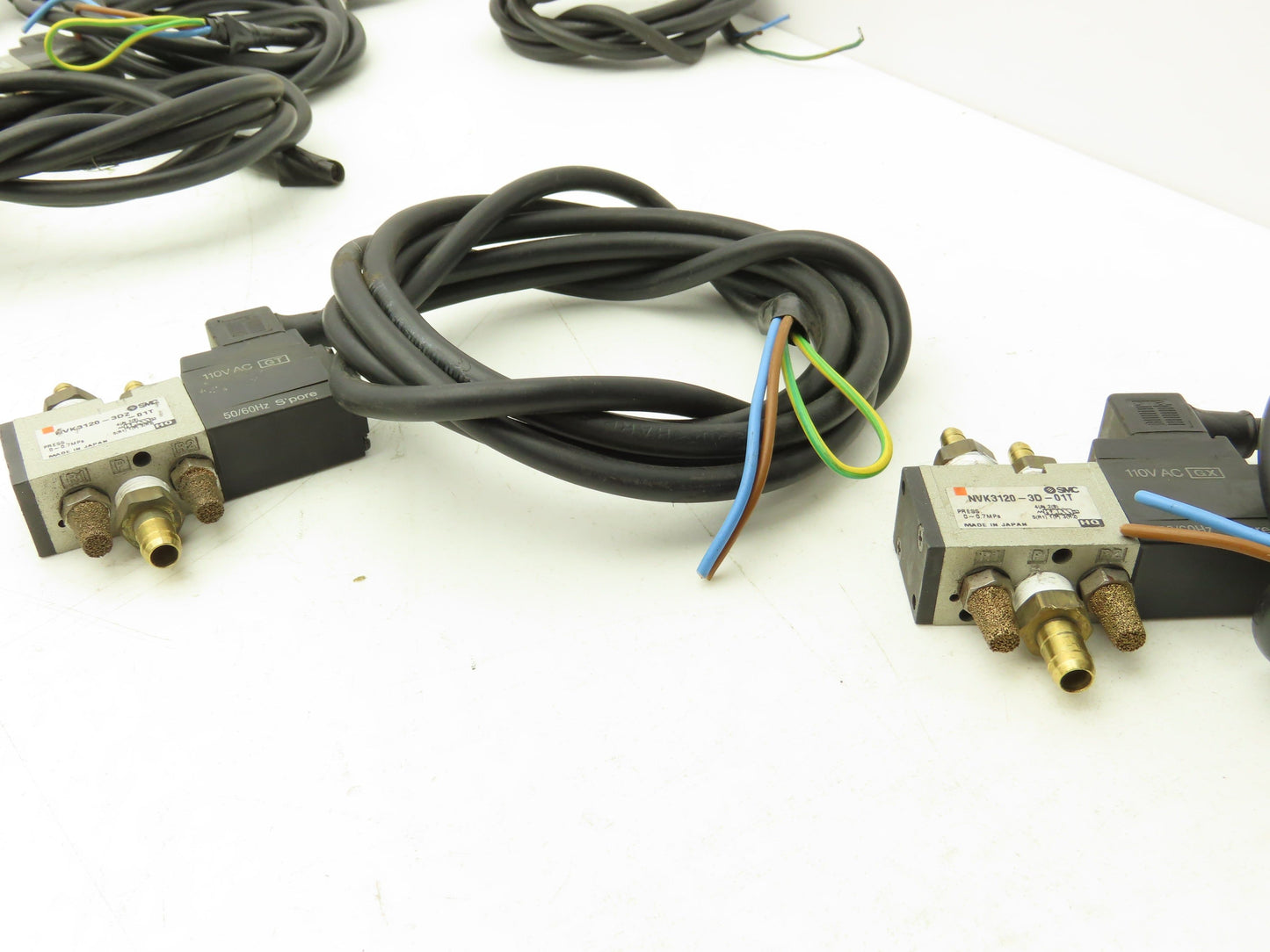 SMC NVK3120-3D-01T 4-Way Single Solenoid Piloted Valve 24V 1/4" NPTF 	Lot of 11