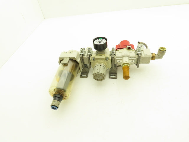 SMC Pneumatic Air Filter Regulator Lockout Valve Pressure Switch Combo