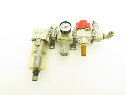 SMC Pneumatic Air Filter Regulator Lockout Valve Pressure Switch Combo
