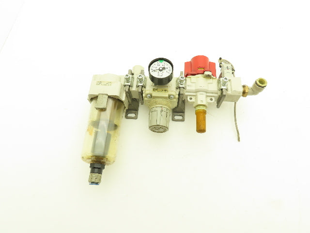 SMC Pneumatic Air Filter Regulator Lockout Valve Pressure Switch Combo