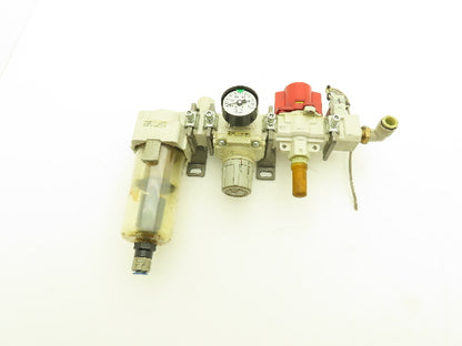 SMC Pneumatic Air Filter Regulator Lockout Valve Pressure Switch Combo