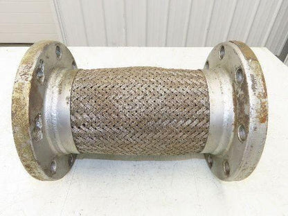 5"x 14" Steel Flanged Stainless Braided Flex Hose Pipe Expansion Joint 8-Bolt