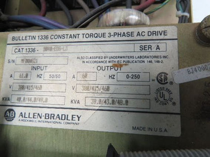 Allen-Bradley 1336-B040-EOG AC Drive 40Hp 460V 3Ph VFD *Parts Only*
