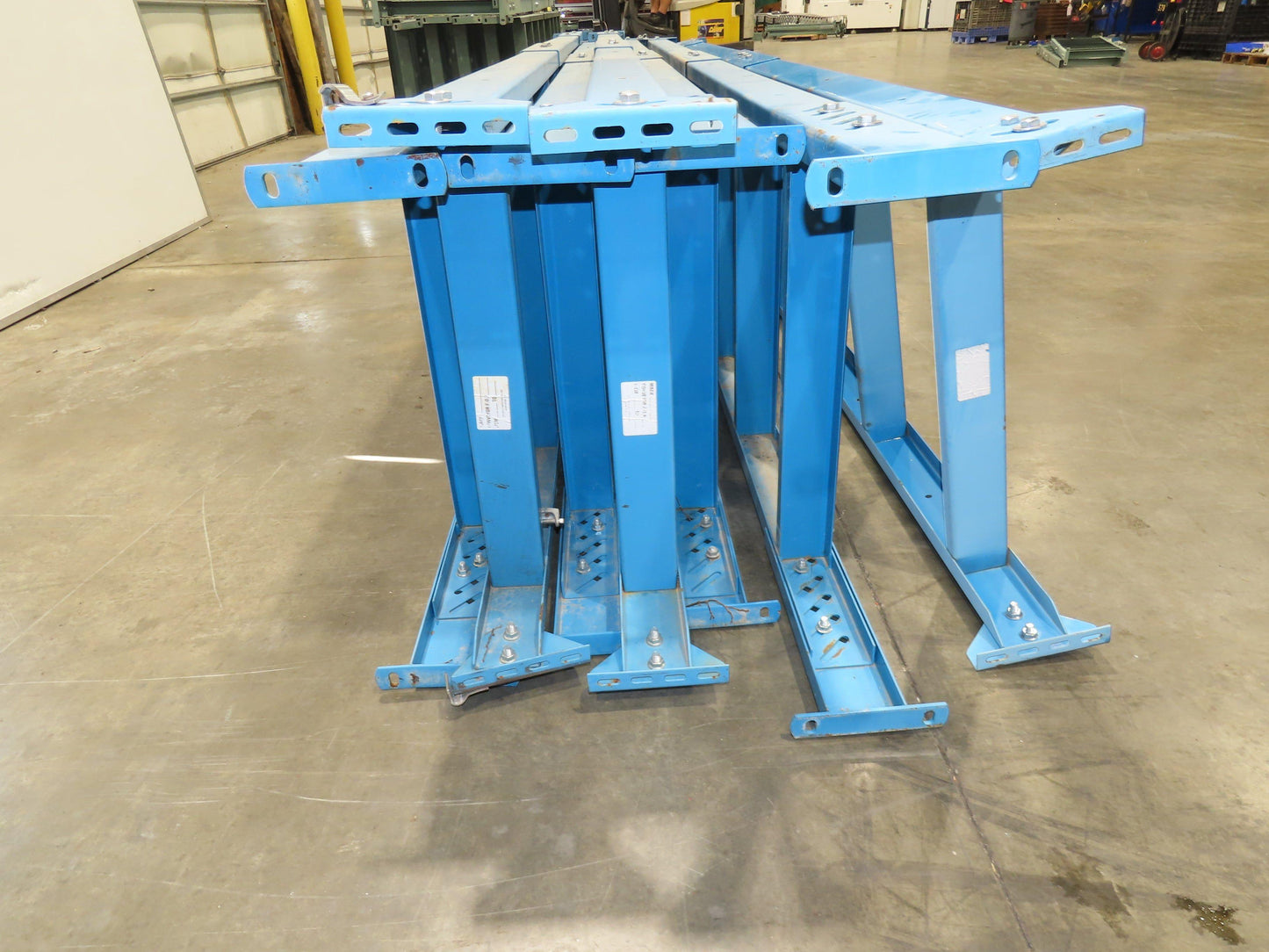 Hytrol 36"W Blue Conveyor Leg Floor Support 157-5/8" to 169-5/8"H  Lot of 7