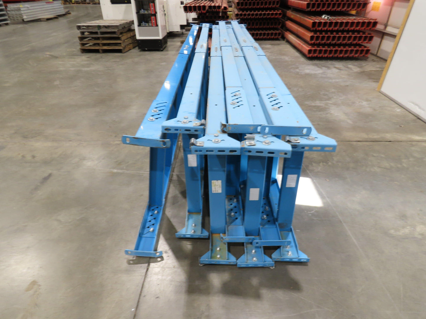 Hytrol 36"W Blue Conveyor Leg Floor Support 157-5/8" to 169-5/8"H  Lot of 7