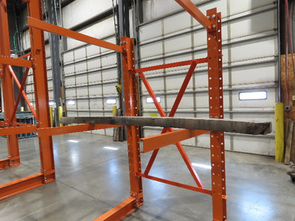 Cantilever Rack 2 W6-9 Post 2 Shelf 1-Side 96" 8' Upright 53"W 48" Arms 1620#