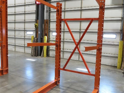 Cantilever Rack 2 W6-9 Post 2 Shelf 1-Side 96" 8' Upright 53"W 48" Arms 1620#