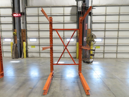 Cantilever Rack 2 W6-9 Post 2 Shelf 1-Side 96" 8' Upright 53"W 48" Arms 1620#