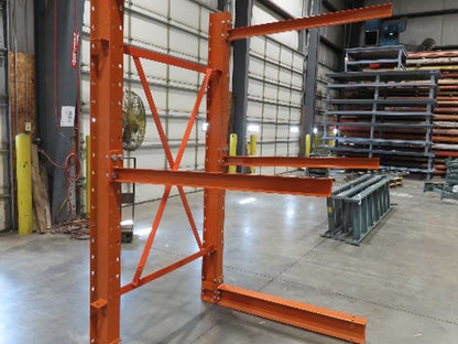Cantilever Rack 2 W6-9 Post 2 Shelf 1-Side 96" 8' Upright 53"W 48" Arms 1620#