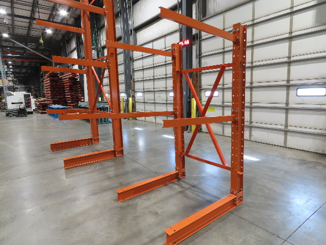 Cantilever Rack 2 W6-9 Post 2 Shelf 1-Side 96" 8' Upright 53"W 48" Arms 1620#