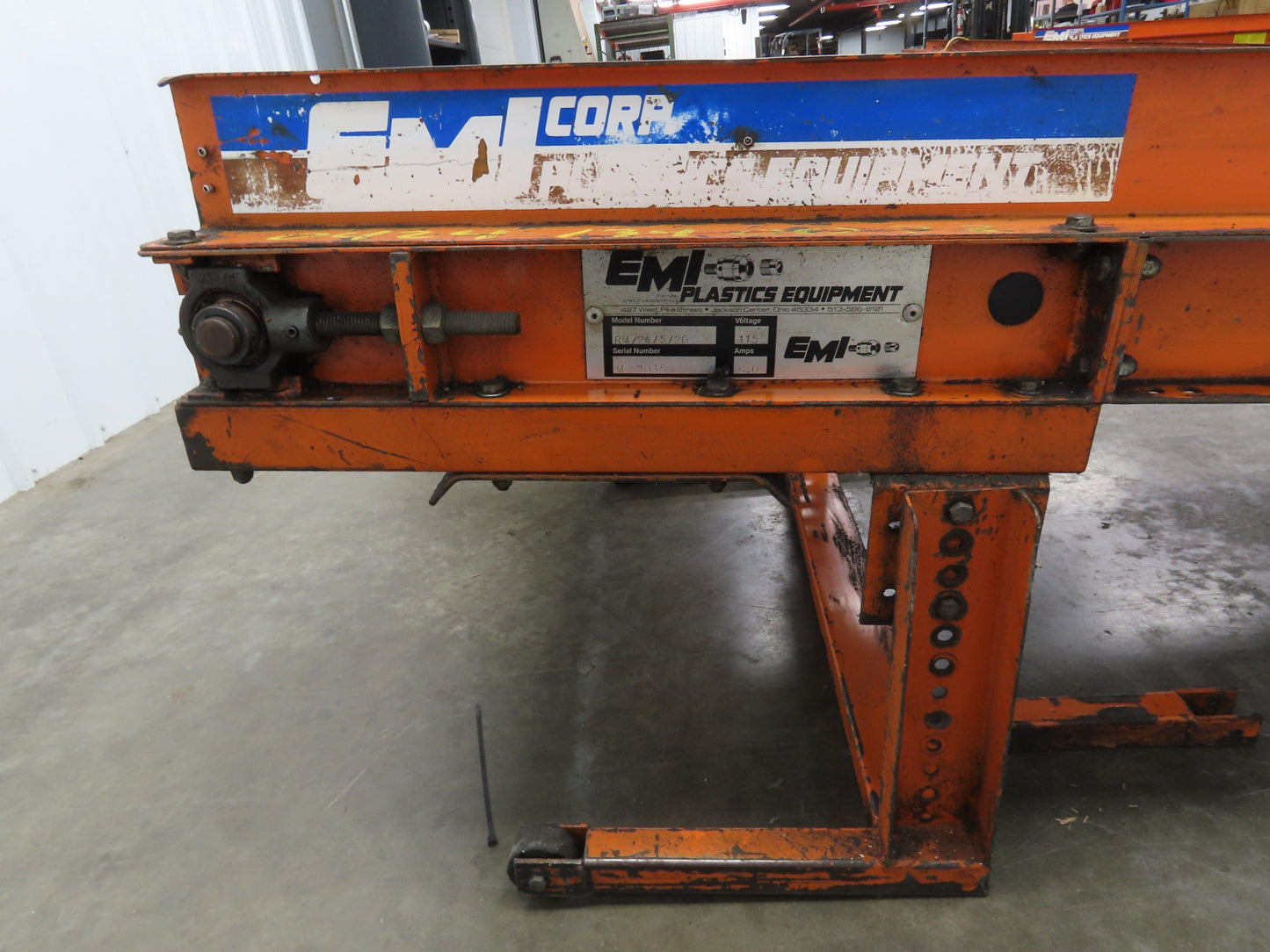 EMI Plastics RM/24/5/20 Flat Belt Incline Conveyor 24"x 5'L 20 FPM 115/230V 1PH