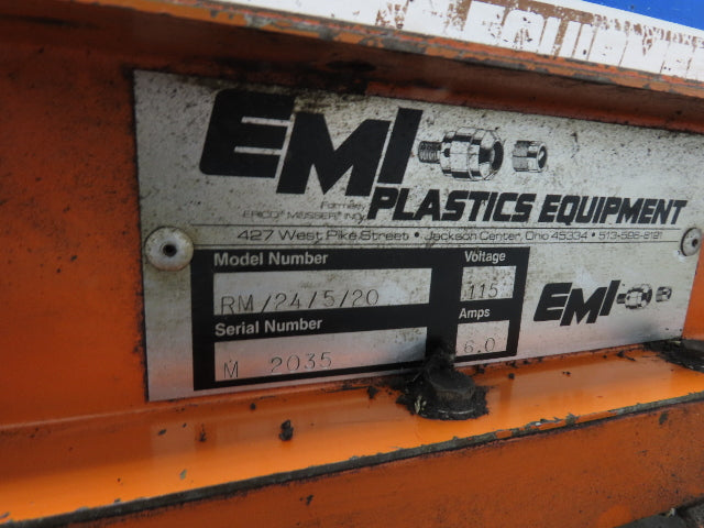 EMI Plastics RM/24/5/20 Flat Belt Incline Conveyor 24"x 5'L 20 FPM 115/230V 1PH