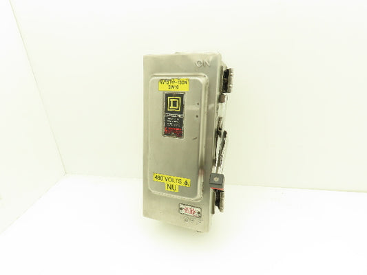 Square D H361DS Safety Disconnect Switch 30A 600V 3PH Fused Stainless