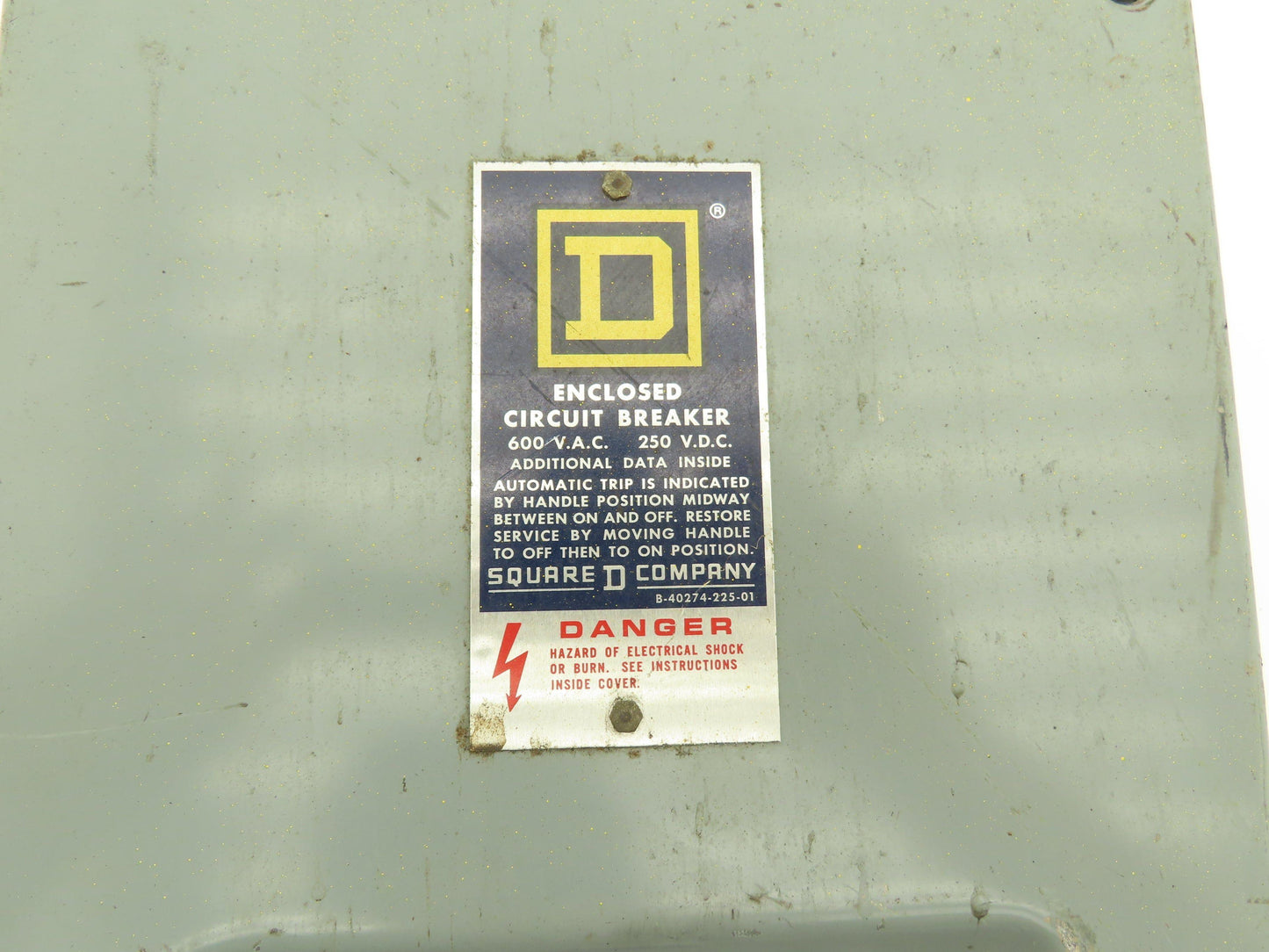 Square D FA-100-S Circuit Breaker Enclosure 600V 100Amp Series E1