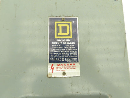 Square D FA-100-S Circuit Breaker Enclosure 600V 100Amp Series E1