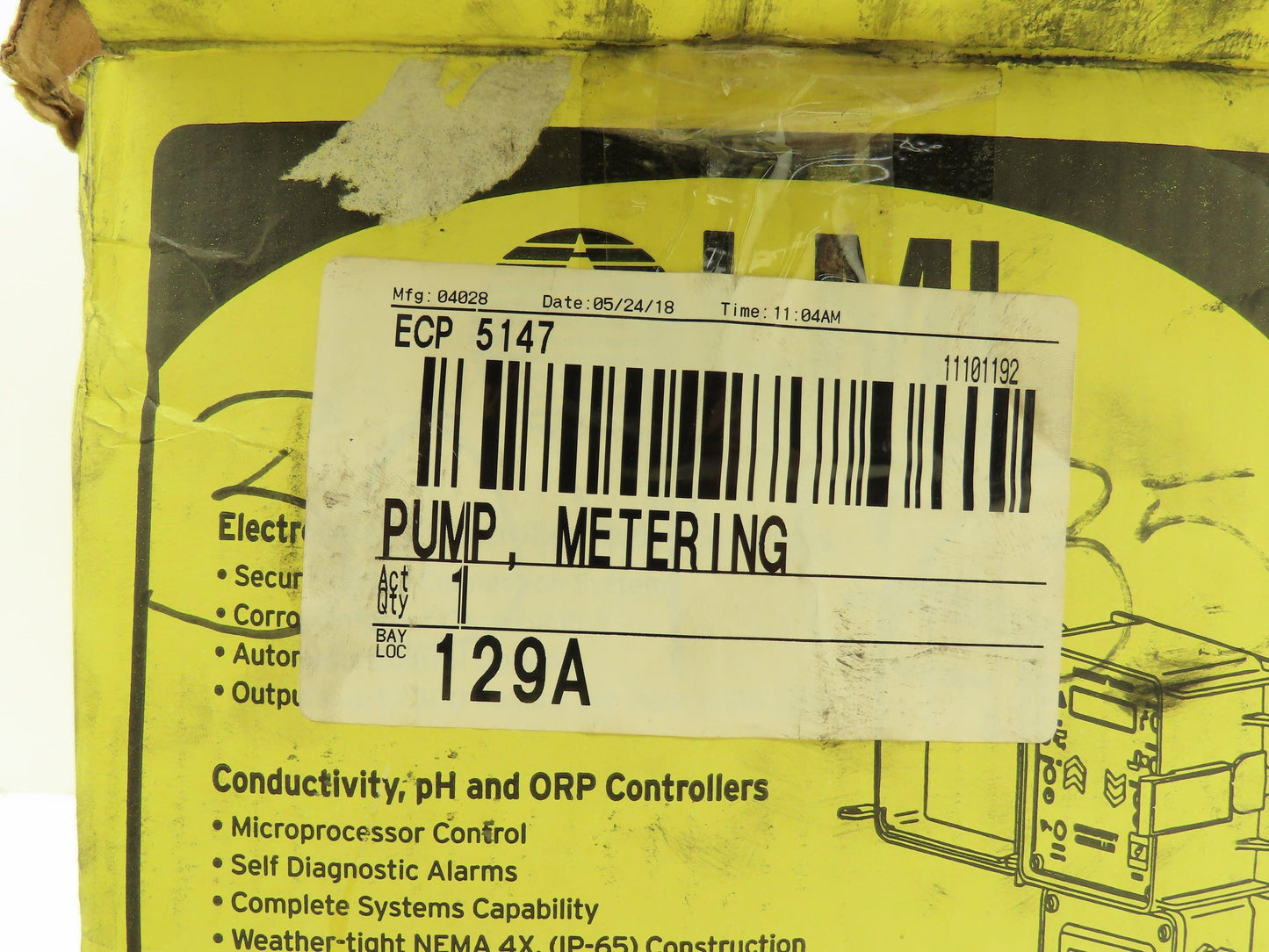 LMI Milton Roy Roytronic A851-929SI Chemical Metering Pump 1.00 GPH 110 PSI 120V