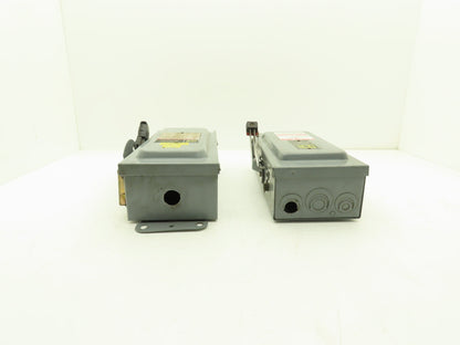 Square D H361 Safety Disconnect Switch Fusible 30A 3PH Series E1 Mixed Lot of 2