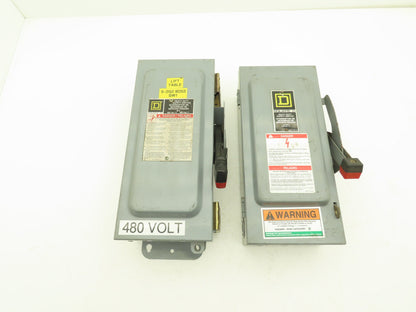 Square D H361 Safety Disconnect Switch Fusible 30A 3PH Series E1 Mixed Lot of 2