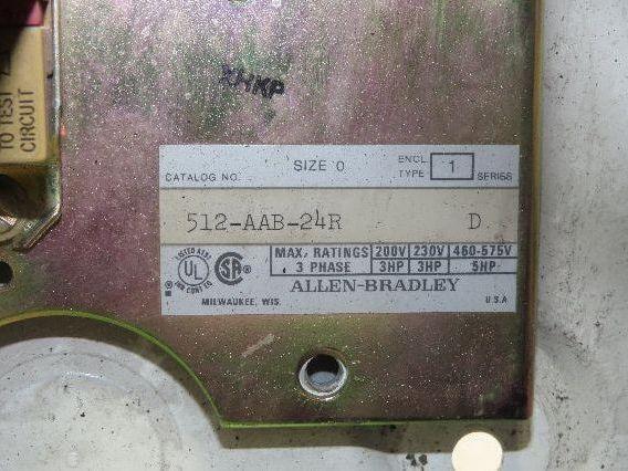 Allen-Bradley 512-AAB-24R Combination Starter NEMA Size 0 Fusible 600V 3PH