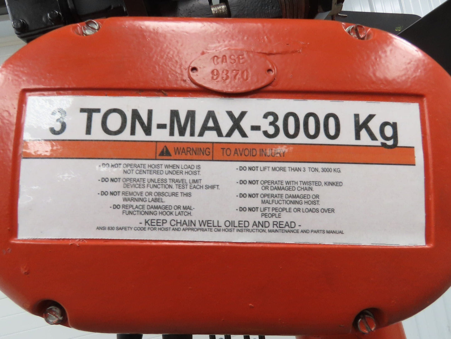 CM Lodestar RRT2 3 Ton Electric Chain Hoist 13' Lift 11/3.5FPM 635 Power Trolley