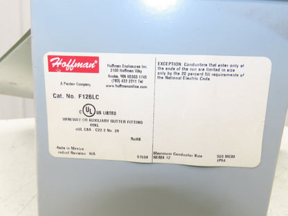 Hoffman F126LC Lay-In Wireway 12"x6" Cross Fitting Nema 12
