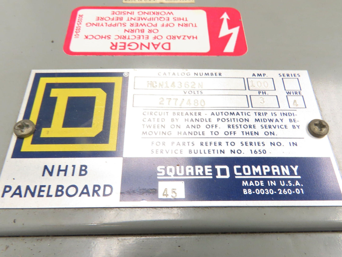 Square D NH1B I-Line Panelboard Breaker Box 100A 277/480V 3PH 4W 18 Space 100Amp