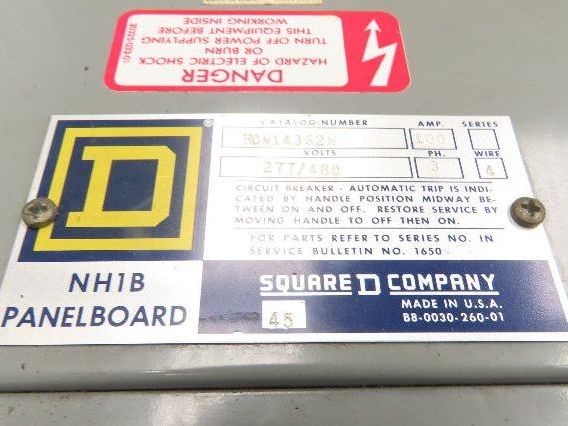 Square D NH1B I-Line Panelboard Breaker Box 100A 277/480V 3PH 4W 18 Space 100Amp