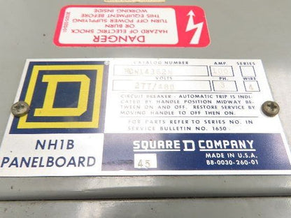 Square D NH1B I-Line Panelboard Breaker Box 100A 277/480V 3PH 4W 18 Space 100Amp