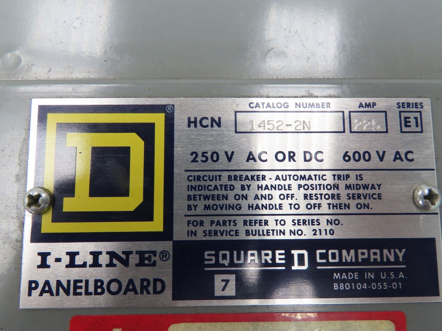 Square D NH1B I-Line Panelboard Breaker Box 225A 277/480V 3PH 4W 18 Space 225Amp