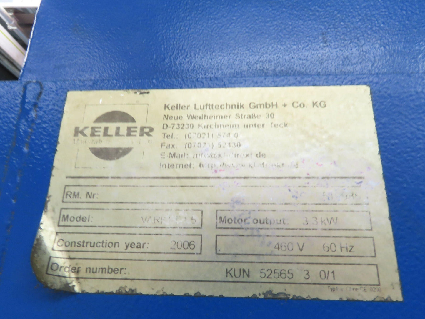 Keller Vario T 1.5 Trumpf CNC Laser Dust Collector Surface Filter 3000 CFM 3.3kW