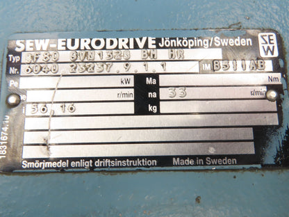 Sew Eurodrive SF80 GVN132S BM HR Dual Shaft Gearbox 56.1 Reducer for Gearmotor