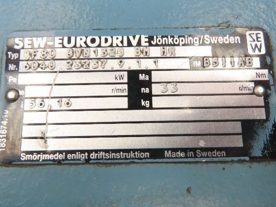 Sew Eurodrive SF80 GVN132S BM HR Dual Shaft Gearbox 56.1 Reducer for Gearmotor