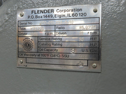 Flender KZA 225 Helical Gear Drive 85.97 Gearbox Reducer 21rpm 30Hp Hollow Shaft