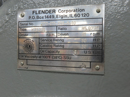 Flender KZA 225 Helical Gear Drive 85.97 Gearbox Reducer 21rpm 30Hp Hollow Shaft