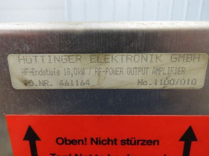 Huttinger Elektronik 461164 RF Power Output Amplifier 18kW from Trumpf TLF 3000