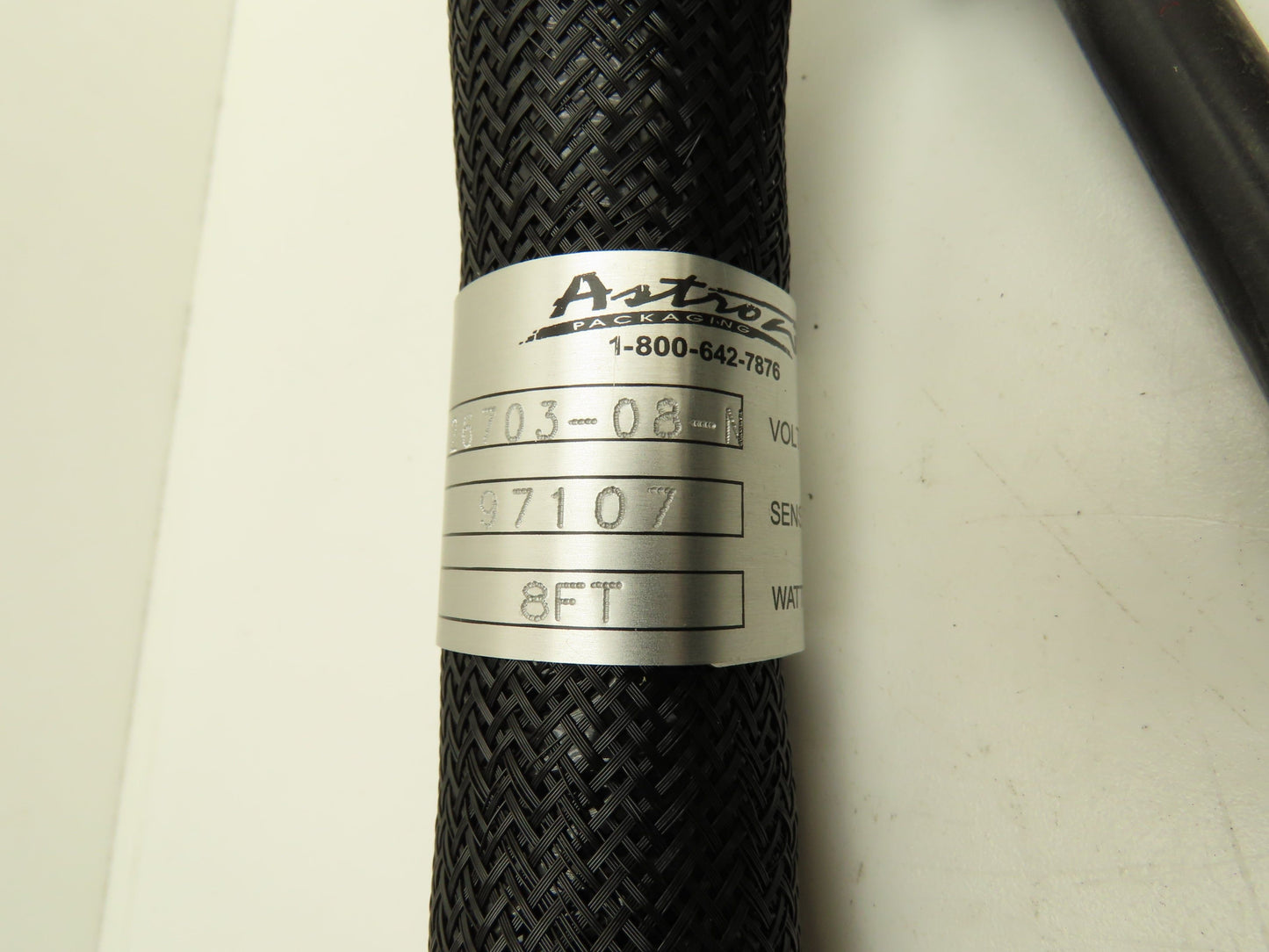Astro Packaging 26703-08-N Hot Melt Glue 8' Hose 240V 240W Braided Cover #6 Core