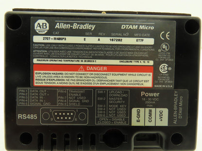 Allen Bradley 2707-M485P3 DTAM Micro HMI Operator Interface Module Lot of 2