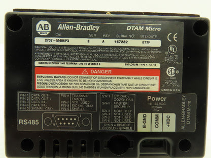 Allen Bradley 2707-M485P3 DTAM Micro HMI Operator Interface Module Lot of 2