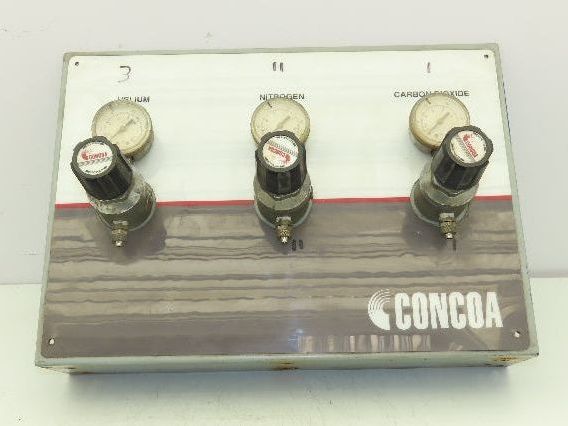 Concoa 6242412 Laser Gas Supply Regulator Panel Helium Nitrogen Carbon Dioxide
