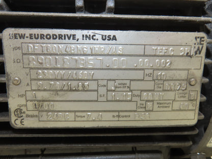 Sew-Eurodrive SF47DT80N4BMG1HR Brake Gearmotor 14.24 Reducer 1Hp 230/460V RH