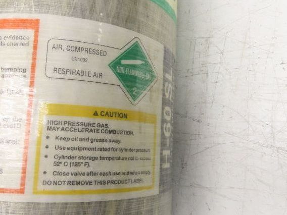 MSA H-60SL SCBA 60 Min Firefighter Respirator Tank Air Cylinder w/Valve 4500psi