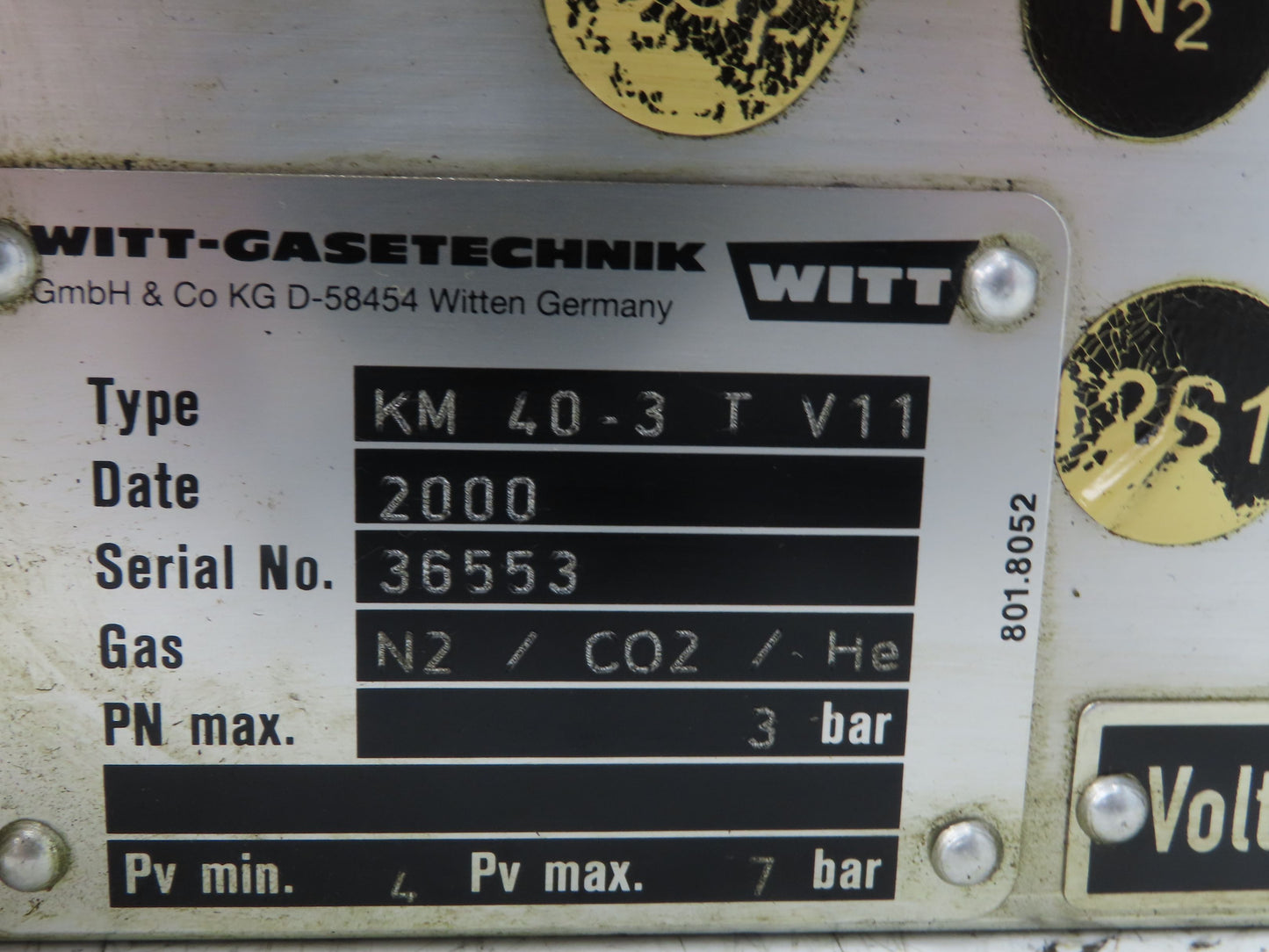Witt Gasetechnik KM40-3T V11 Gas Mixer Manifold He/N2/CO2  - Trumpf 3000 Laser
