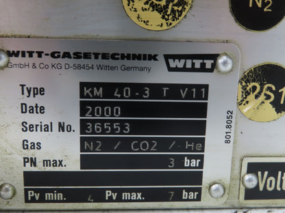 Witt Gasetechnik KM40-3T V11 Gas Mixer Manifold He/N2/CO2  - Trumpf 3000 Laser