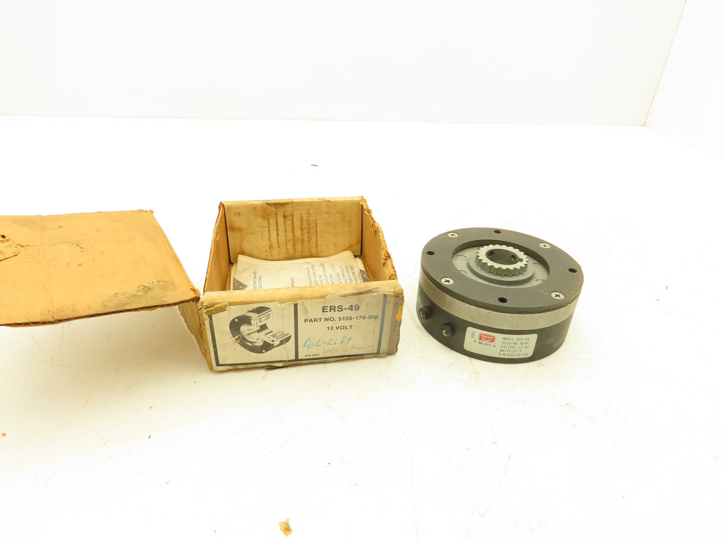 Warner Electric ERS-49 Spring Set Holding Motor Brake 12VDC 15 Ft-Lb C-Face