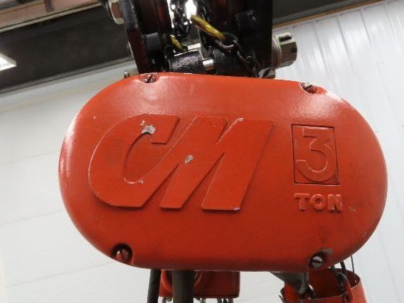 CM Lodestar RRT2 3 Ton Electric Chain Hoist 19' Lift 11/3.3 FPM Trolley 460 Volt