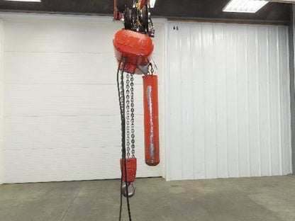 CM Lodestar RRT2 3 Ton Electric Chain Hoist 19' Lift 11/3.3 FPM Trolley 460 Volt