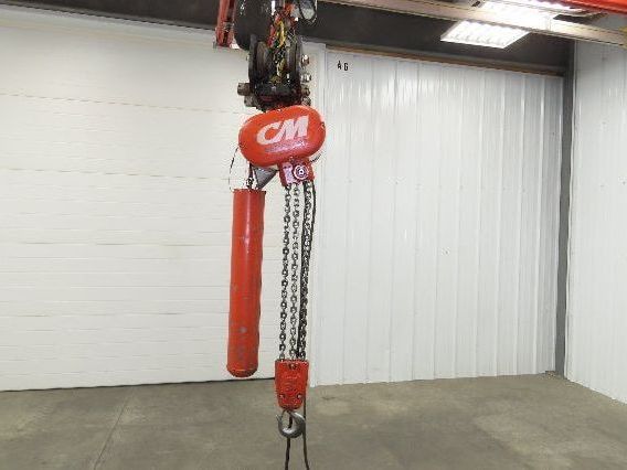 CM Lodestar RRT2 3 Ton Electric Chain Hoist 19' Lift 11/3.3 FPM Trolley 460 Volt