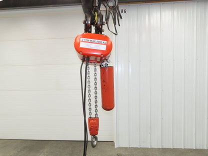 CM Lodestar R2 2 Ton Electric Chain Hoist 16' Lift 8/2.5 FPM Trolley 460 Volt